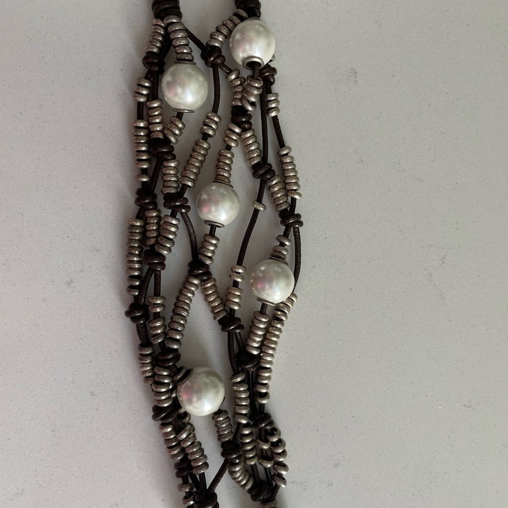 UNO de 50 Silver and Black Multi-Strand Bracelet